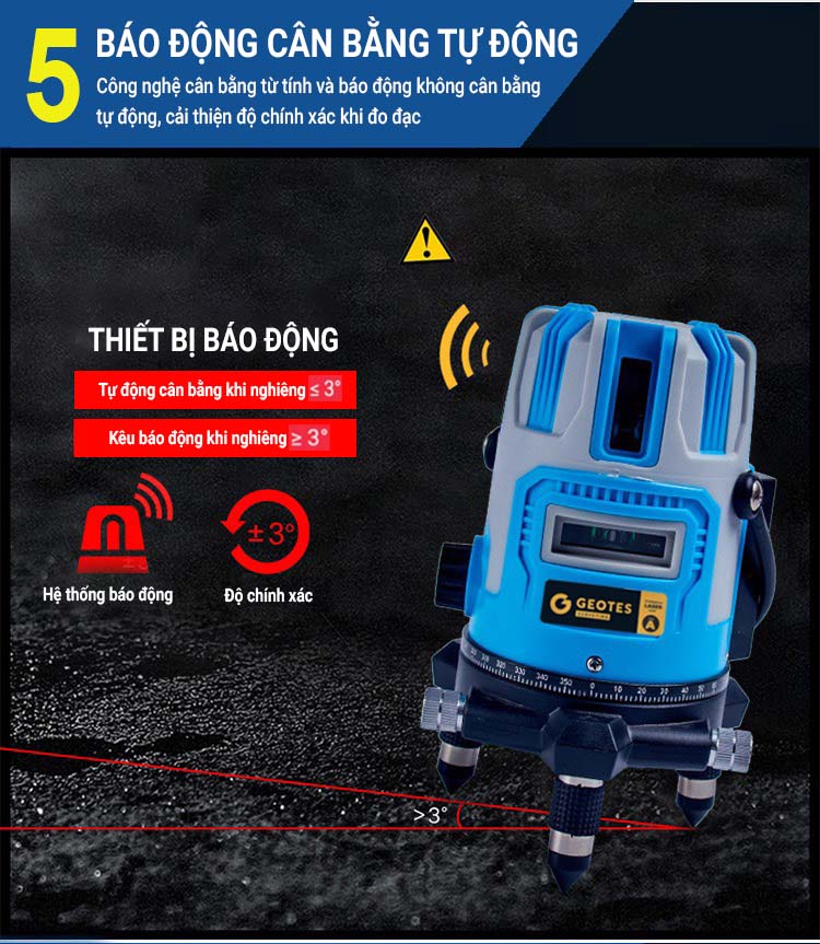 Máy Cân Bằng Laser Geotes Class A 5 tia